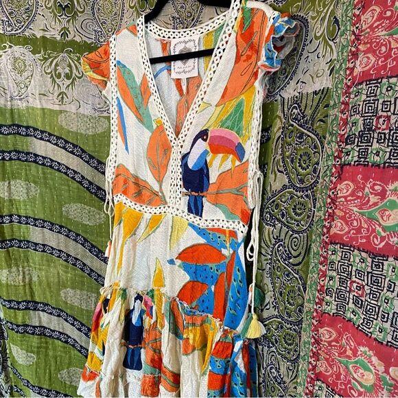 NWT Z & L Europe Toucan Tassel Mini Dress Size Medium - Picture 10 of 16